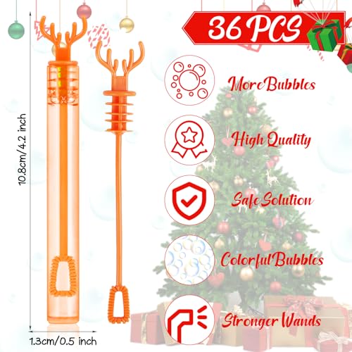 DERAYEE 36Pcs Christmas Bubble Wands for Kids Bulk Xmas Mini Bubbles Party Favors Christma Toys Gift for Boys Girls Christmas Classroom Awards Goody Bag Fillers - Image 5