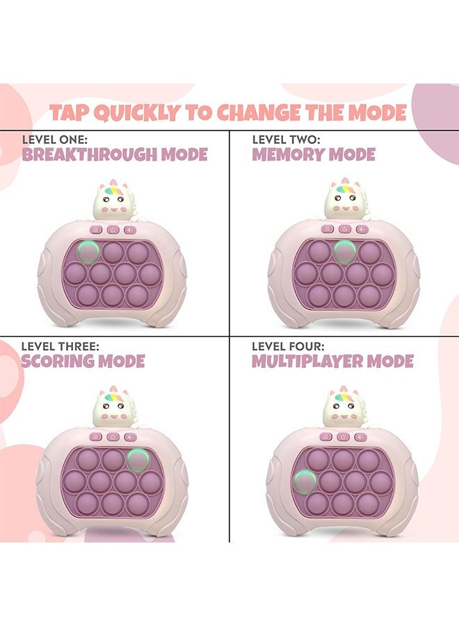 UNICORN Pop Fidget Games for Kids, Handheld Quick Push Bubble Toy, Push Bubble Pop Puzzle Game, 4 Modes, More Challenging Travel Portable Puzzle Game Machine for Kids Girl Boy Birthday Gift (Pink Unicorn) - Image 4