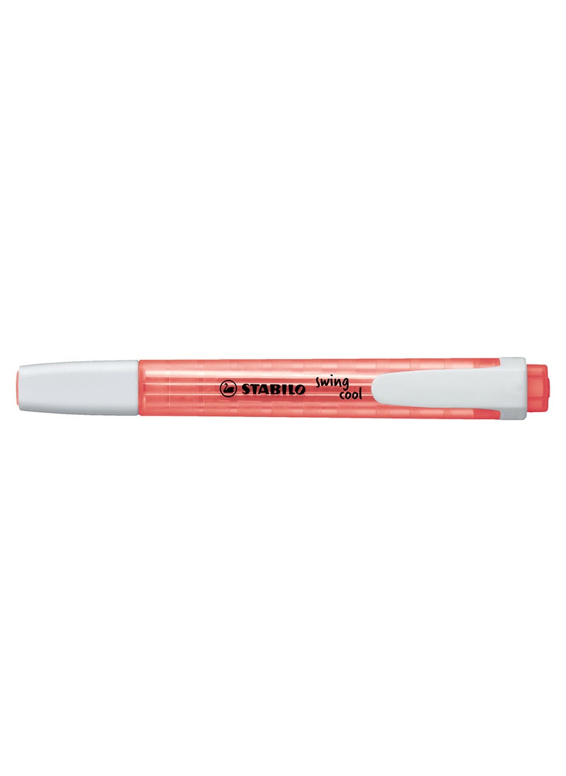 STABILO Highlighter Pen - Swing Cool Pack of 10 Red Highlighters , Anti-Dry Out , for Drawing Illustrations , Note Taking  - Image 1