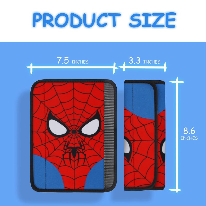 YR Seat Belt Cover for Kids, Soft Comfort Seat Belt Cushion for Children, Cute Cartoon Pattern Car Seat Belt Pads Cover for Girls and Boys, 1 Pack (Cartoon Spider) - Image 4
