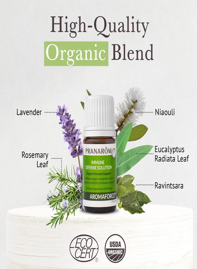 Pranarom - Aromaforce Immune Defence Wellness Blend - Eucalyptus, Rosemary, Peppermint, Corriander, and Clove Bud - 100% Pure Essential Oil Blend | USDA and ECOCERT Certified Organic (5ml) - Image 3