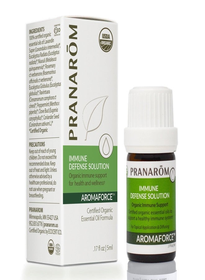 Pranarom - Aromaforce Immune Defence Wellness Blend - Eucalyptus, Rosemary, Peppermint, Corriander, and Clove Bud - 100% Pure Essential Oil Blend | USDA and ECOCERT Certified Organic (5ml) - Image 1