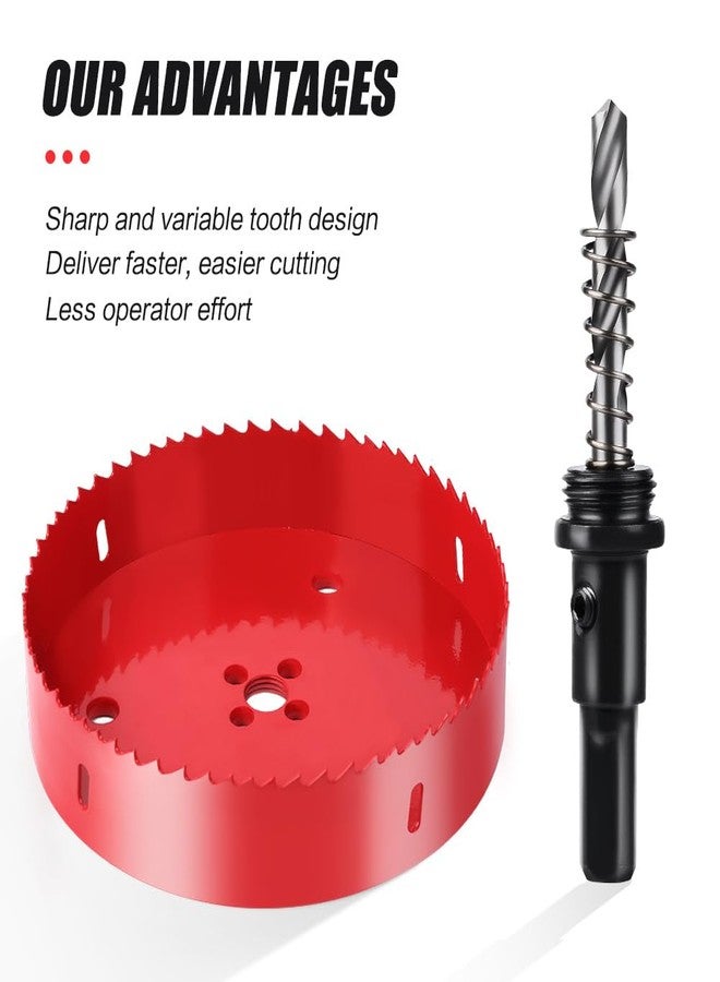 EMSTAR 4 Inch Bi-Metal Hole Saw, M42 HSS Triangular Shank Hole Cutter for Wood, Plywood, Plastic, Gypsum Board, Thin Metal Sheets - Image 5