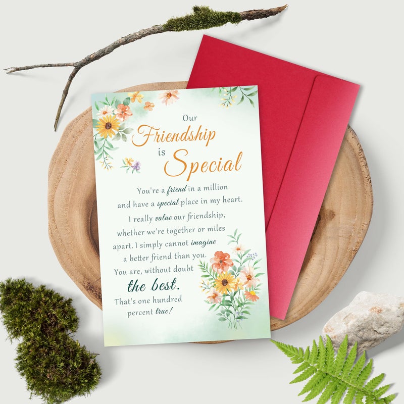 Bewoow Funny Best Friend Birthday Card for Women Her, Heartfelt Friendship Card Gift for Bestie, Friendship Thank you Card for Special Friend - Image 5