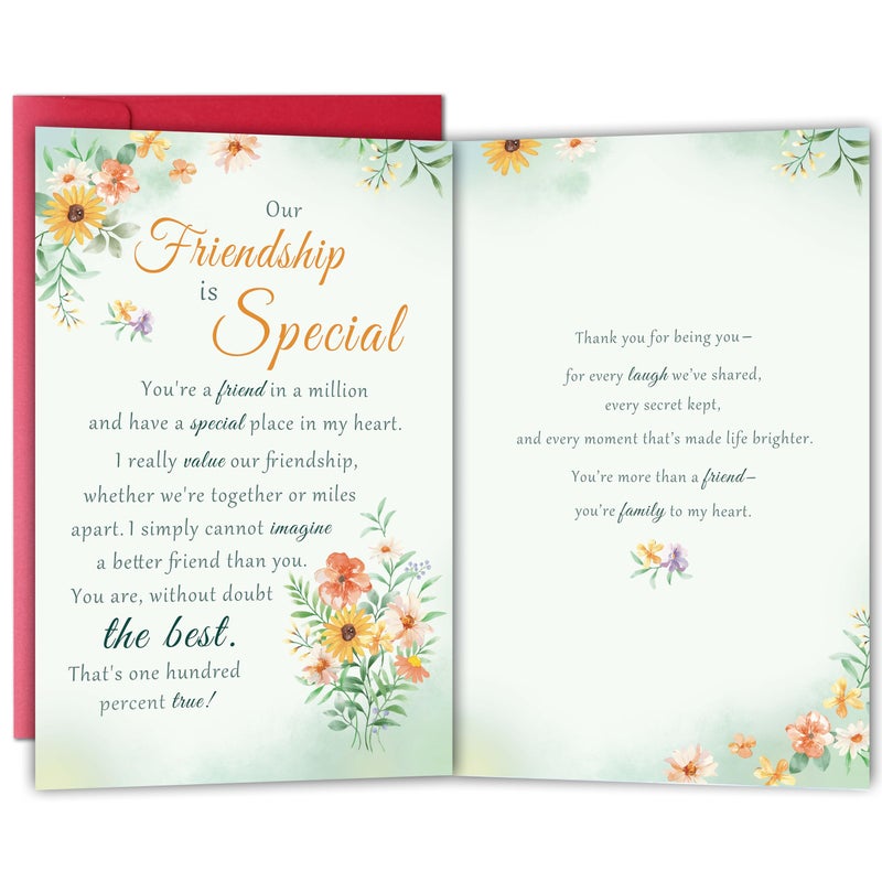 Bewoow Funny Best Friend Birthday Card for Women Her, Heartfelt Friendship Card Gift for Bestie, Friendship Thank you Card for Special Friend - Image 1