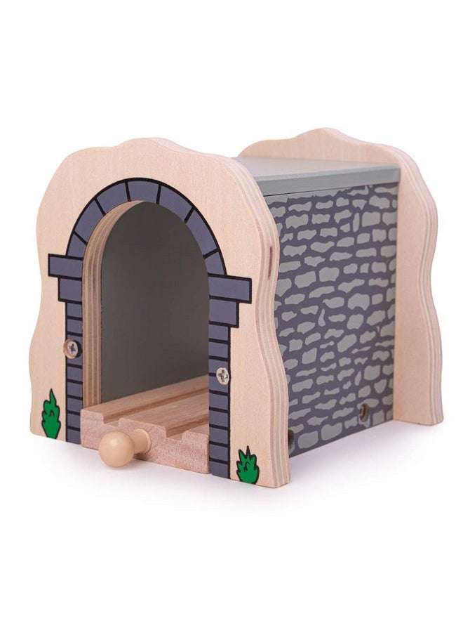 Bigjigs Rail Grey Stone Tunnel Other Major Wooden Rail Brands Are Compatible  - Image 2