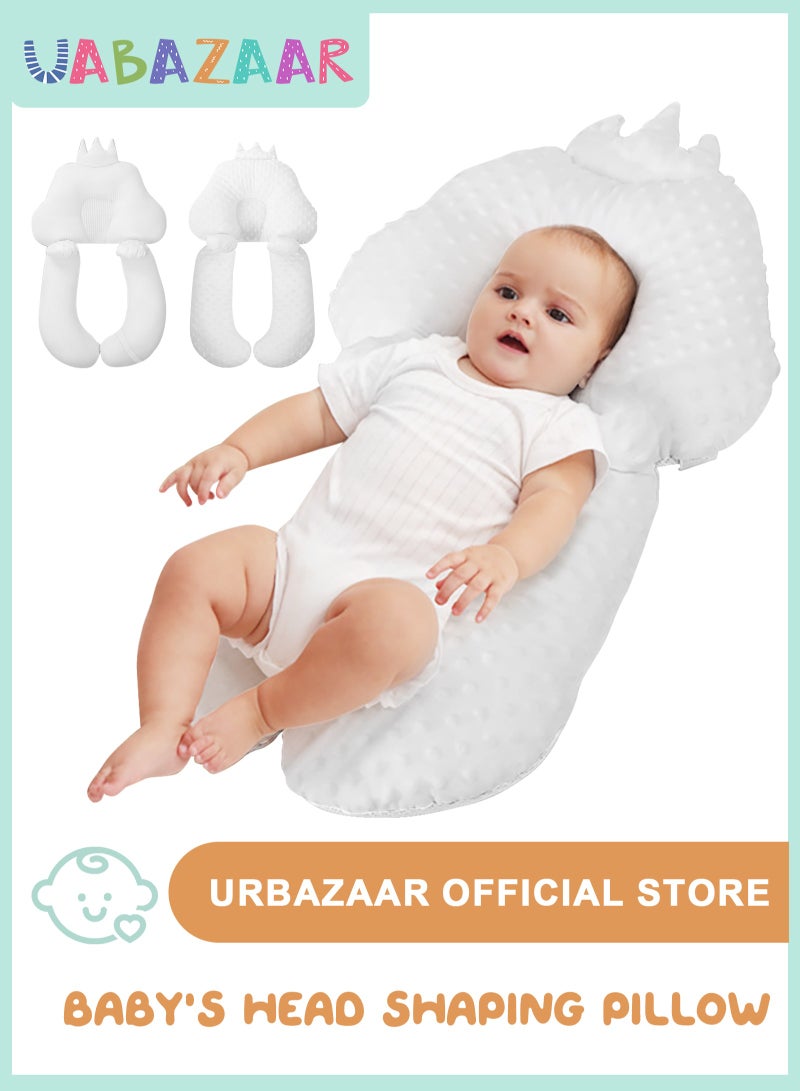URbazaar Baby Head Shaping Pillow, Correction and Prevention of Head Deviation Newborn Baby Comfort Pillow, Anti-Startle Sleep Pillow, Winter and Summer Dual Use, for 0-36 Months Baby - Image 1