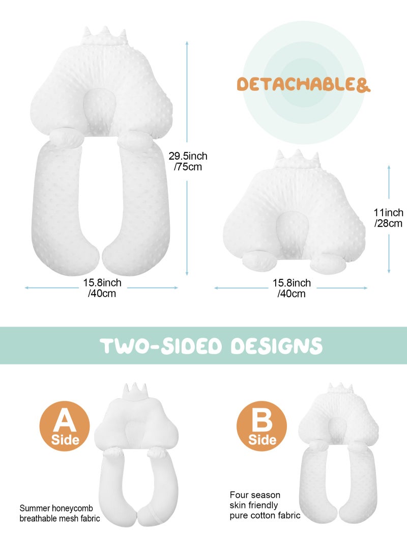 URbazaar Baby Head Shaping Pillow, Correction and Prevention of Head Deviation Newborn Baby Comfort Pillow, Anti-Startle Sleep Pillow, Winter and Summer Dual Use, for 0-36 Months Baby - Image 2