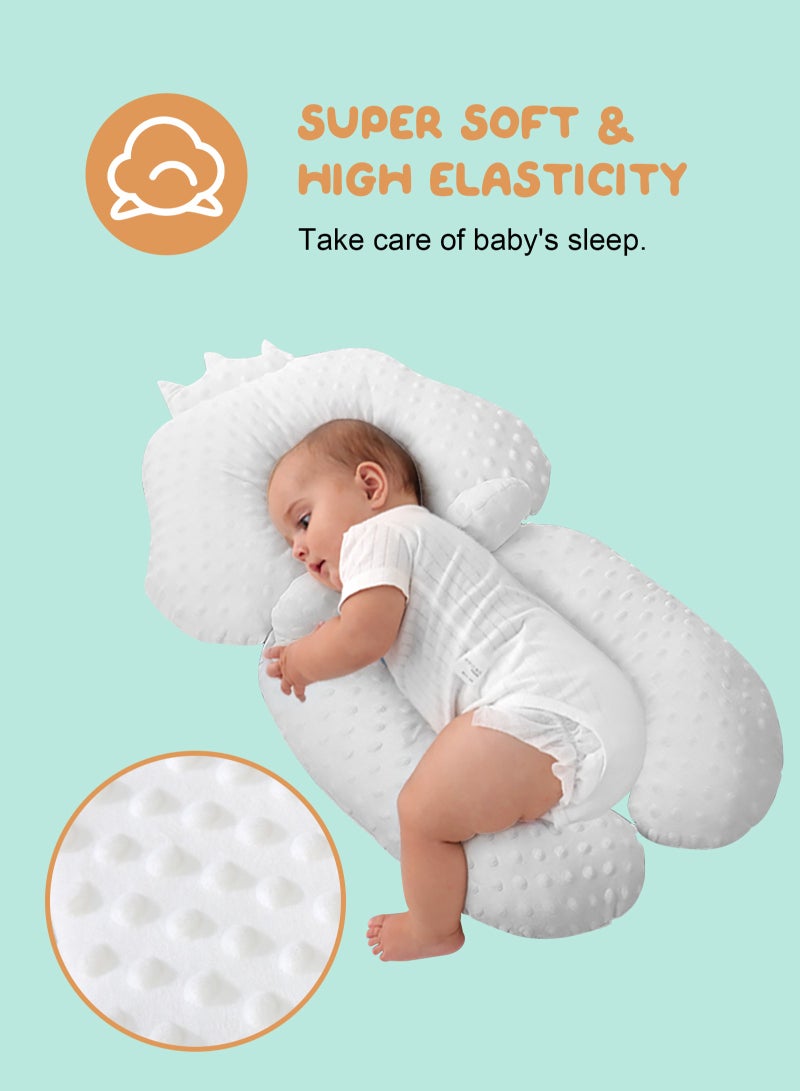 URbazaar Baby Head Shaping Pillow, Correction and Prevention of Head Deviation Newborn Baby Comfort Pillow, Anti-Startle Sleep Pillow, Winter and Summer Dual Use, for 0-36 Months Baby - Image 3