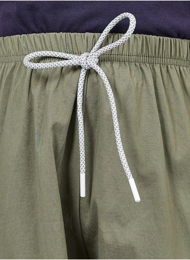 ستايلي Solid Tie Up Shorts with Elasticated Waistband