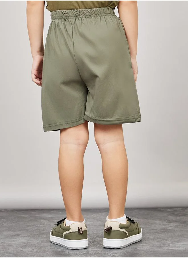 ستايلي Solid Tie Up Shorts with Elasticated Waistband