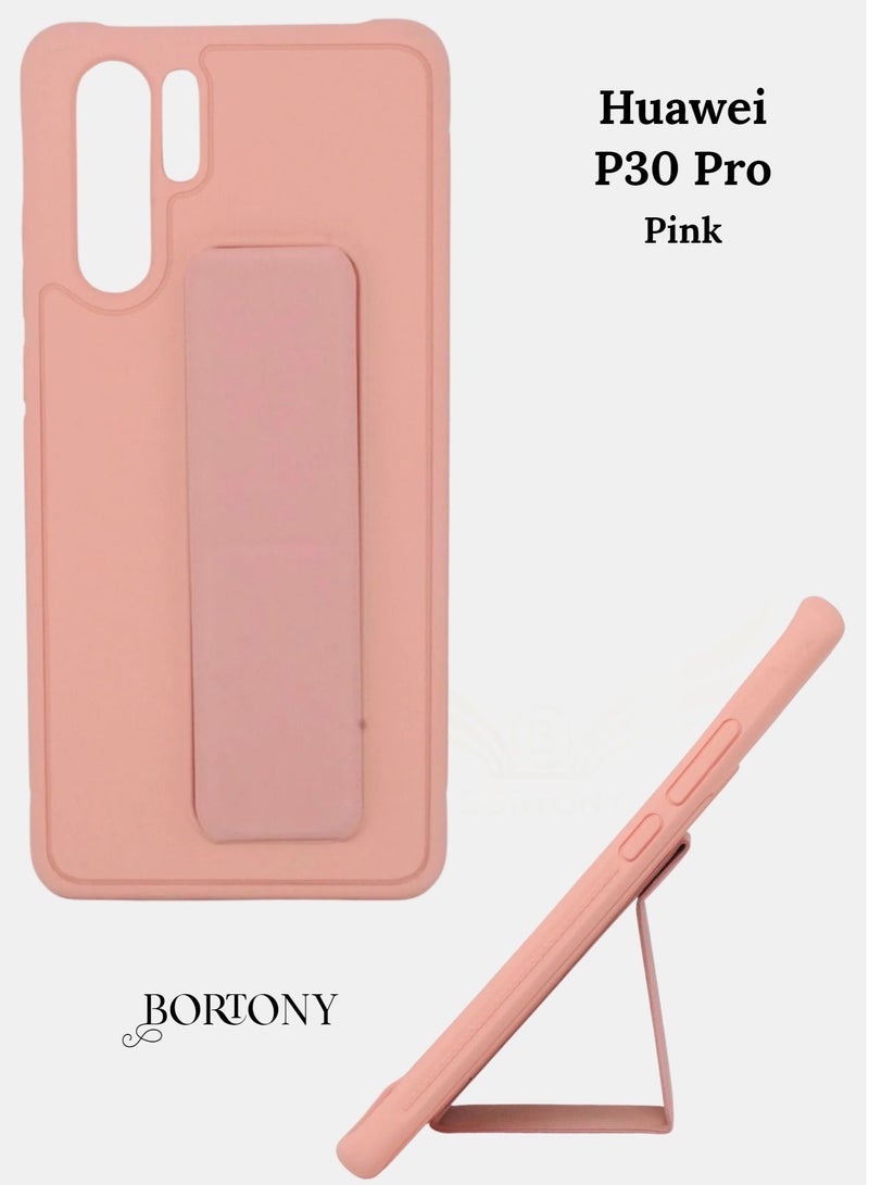 BORTONY P30 Pro Case, Fully Covered With Finger Grip Stand Holder Anti Slip Shockproof Protective Case Cover For Huawei P30 Pro - Image 1