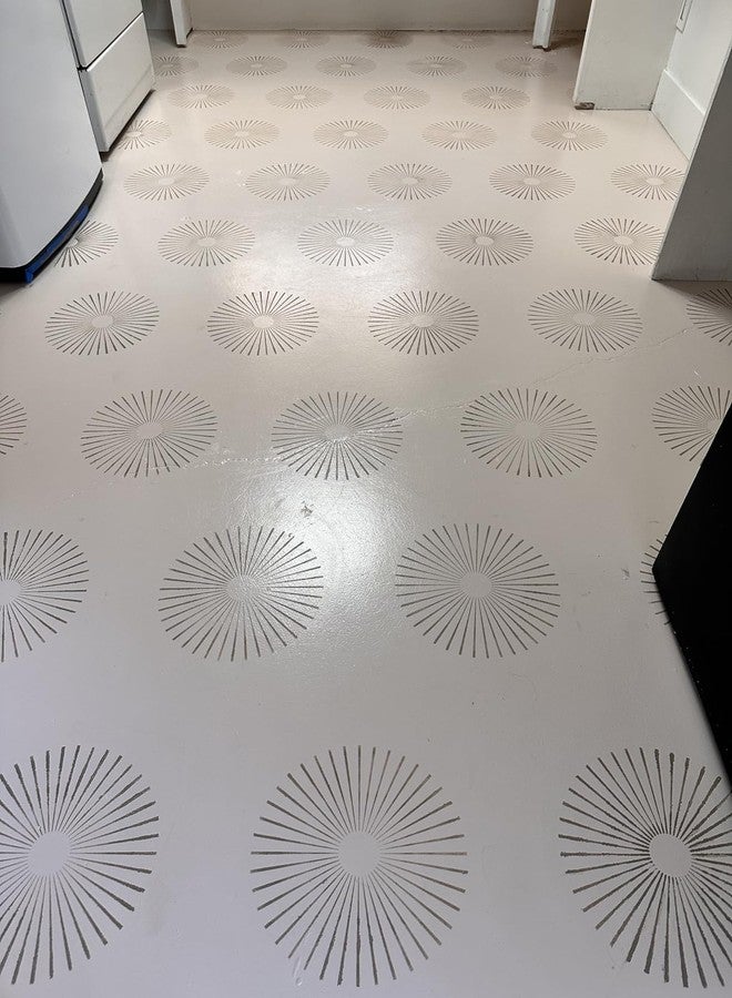 CELAENO 2pcs 8 x 8 Inch Reusable Geometric Tile Stencils - Floor Stencils for Painting Patio Cement Bathroom Floor Wall Furniture and More - Image 3