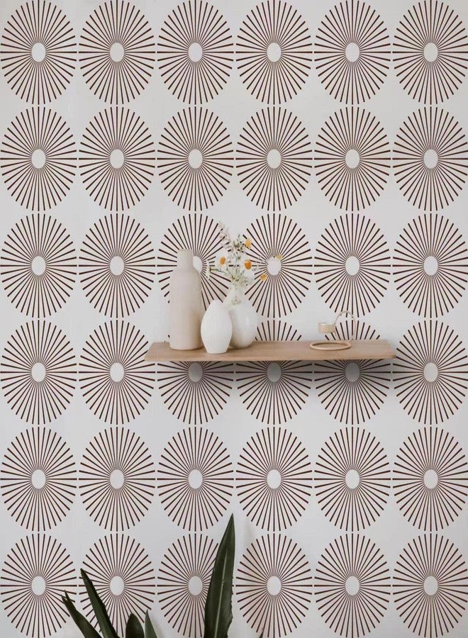 CELAENO 2pcs 8 x 8 Inch Reusable Geometric Tile Stencils - Floor Stencils for Painting Patio Cement Bathroom Floor Wall Furniture and More - Image 5