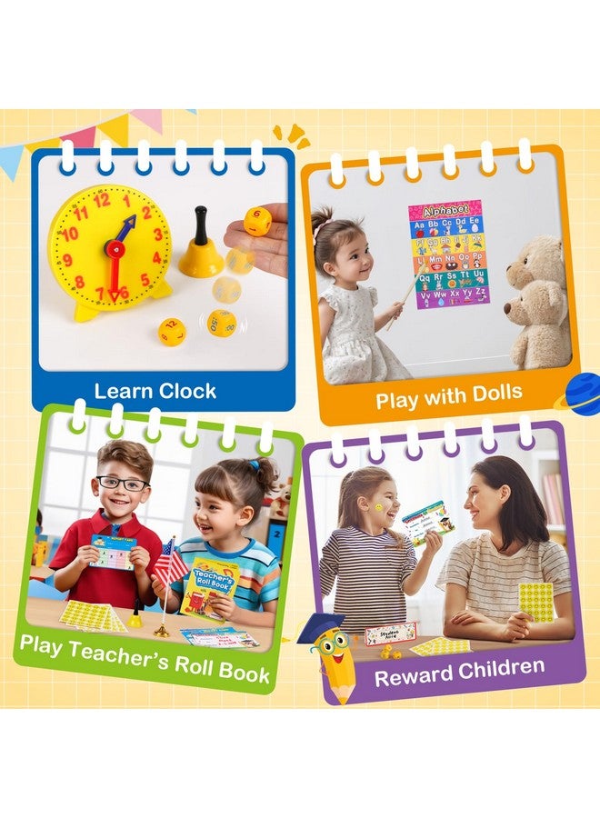 Alritz Alritz Pretend Teacher Playset, Role Pretend Play Kids School Toys Kit Include Map, Calendar, White Board Boys Girls Toys, Christmas Birthday Gift for Ages 5 6 7 8 9 10 11 12 13+ - Image 5