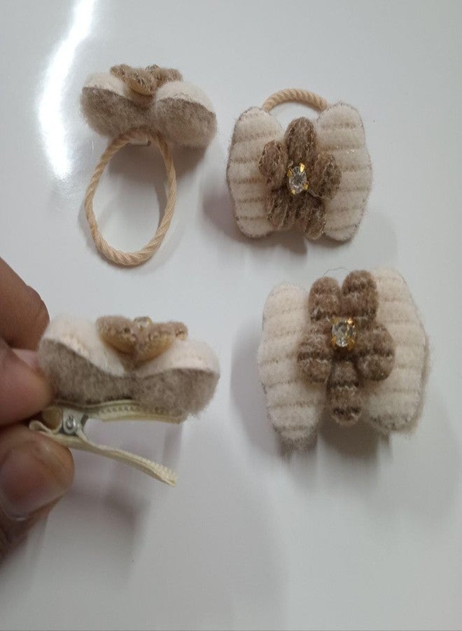 Plenteous مجموعة كبيرة من مشابك الشعر (قطعتان) وربطات الشعر المطاطية (قطعتان) للفتيات والسيدات - مشابك جانبية صغيرة للشعر القصير والخفيف والناعم، متعددة الألوان (فيونكة). - Image 2