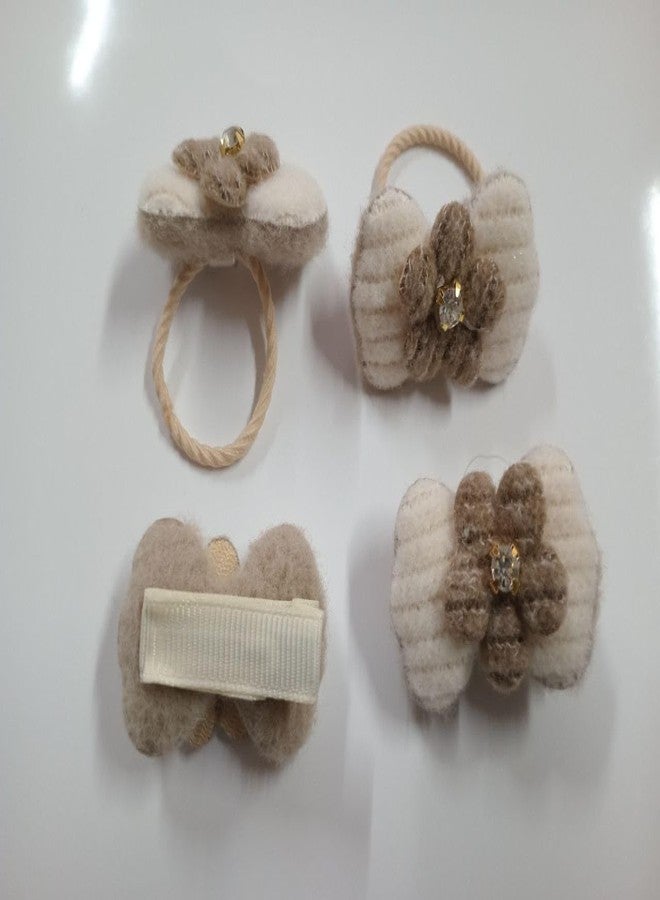 Plenteous مجموعة كبيرة من مشابك الشعر (قطعتان) وربطات الشعر المطاطية (قطعتان) للفتيات والسيدات - مشابك جانبية صغيرة للشعر القصير والخفيف والناعم، متعددة الألوان (فيونكة). - Image 1