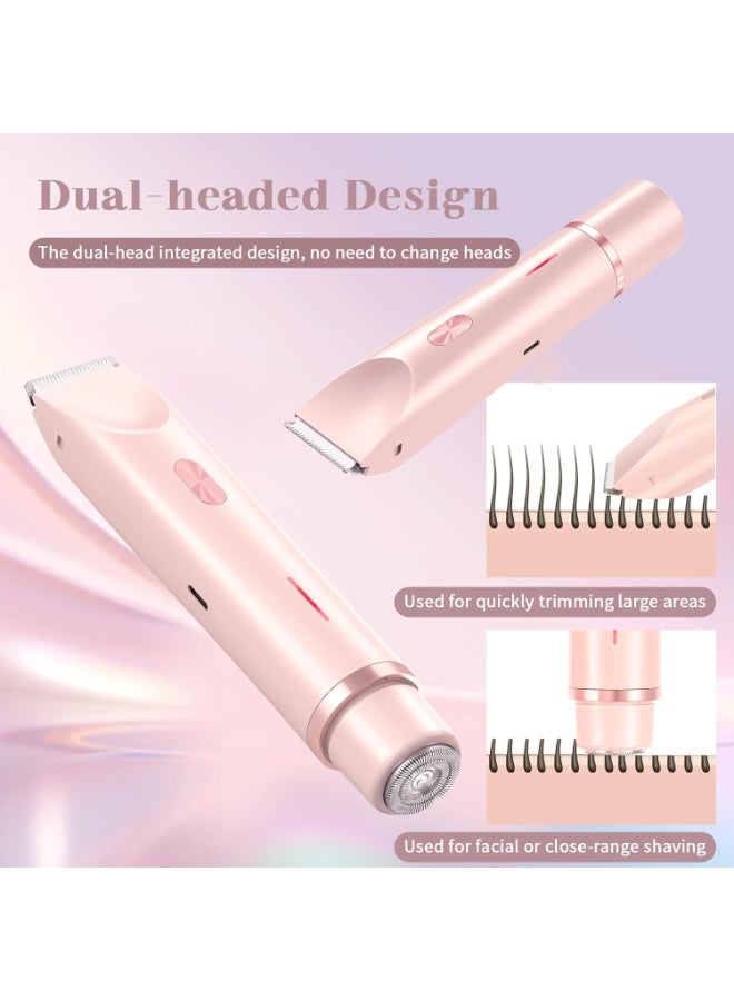 Bikini Shaver,Dual Head Shaver Women, 2 in 1 Wet & Dry Waterproof Electric Bikini Trimmer for Women - Image 2