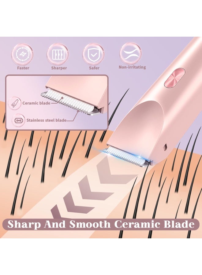 Bikini Shaver,Dual Head Shaver Women, 2 in 1 Wet & Dry Waterproof Electric Bikini Trimmer for Women - Image 3
