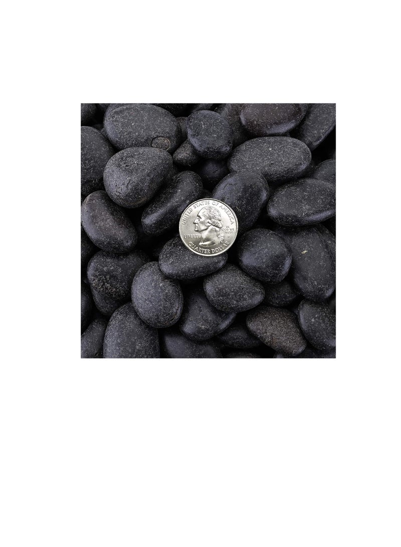 6 Lbs Black Polished Pebbles, Natural Decorative Aquarium Gravel River Rock Polished Stones for Aquariums, Landscaping, Vase Fillers, Succulent, Garden - Image 2