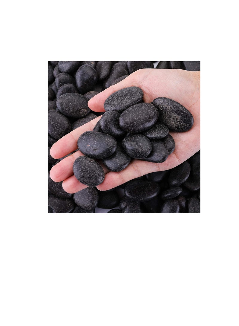 6 Lbs Black Polished Pebbles, Natural Decorative Aquarium Gravel River Rock Polished Stones for Aquariums, Landscaping, Vase Fillers, Succulent, Garden - Image 3