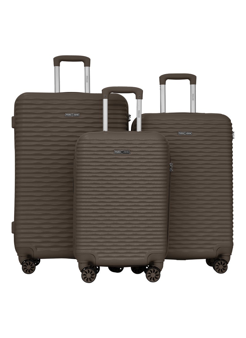 PARAJOHN Sand Trail 3 Pieces ABS Luggage Trolley Set - Coffee  - Image 1