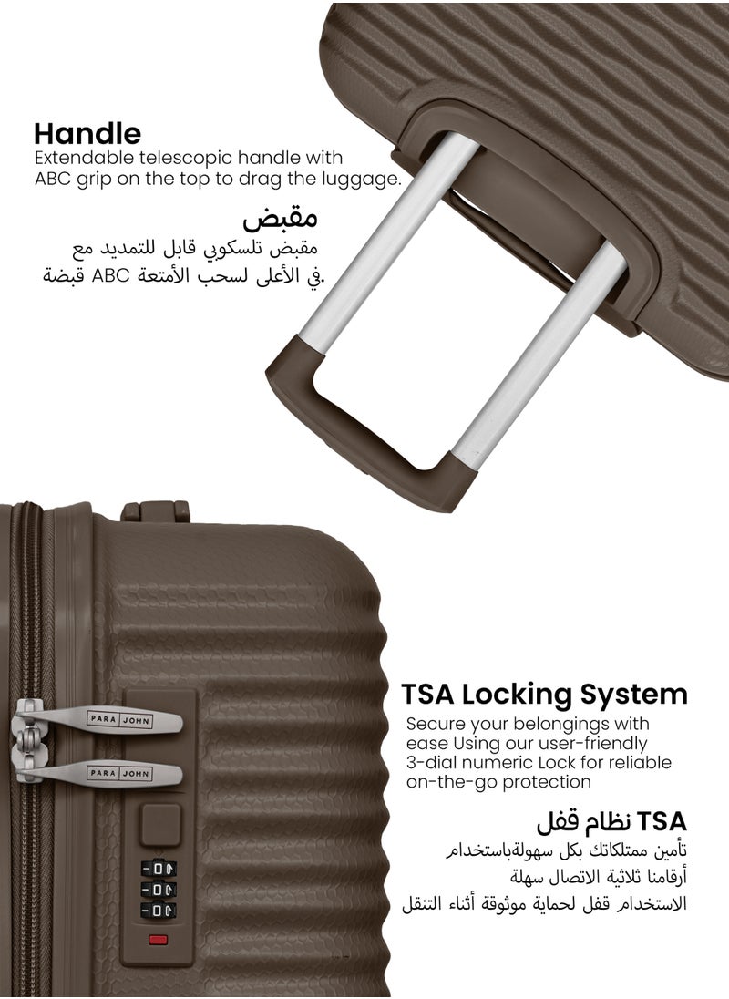 PARAJOHN Sand Trail 3 Pieces ABS Luggage Trolley Set - Coffee  - Image 4