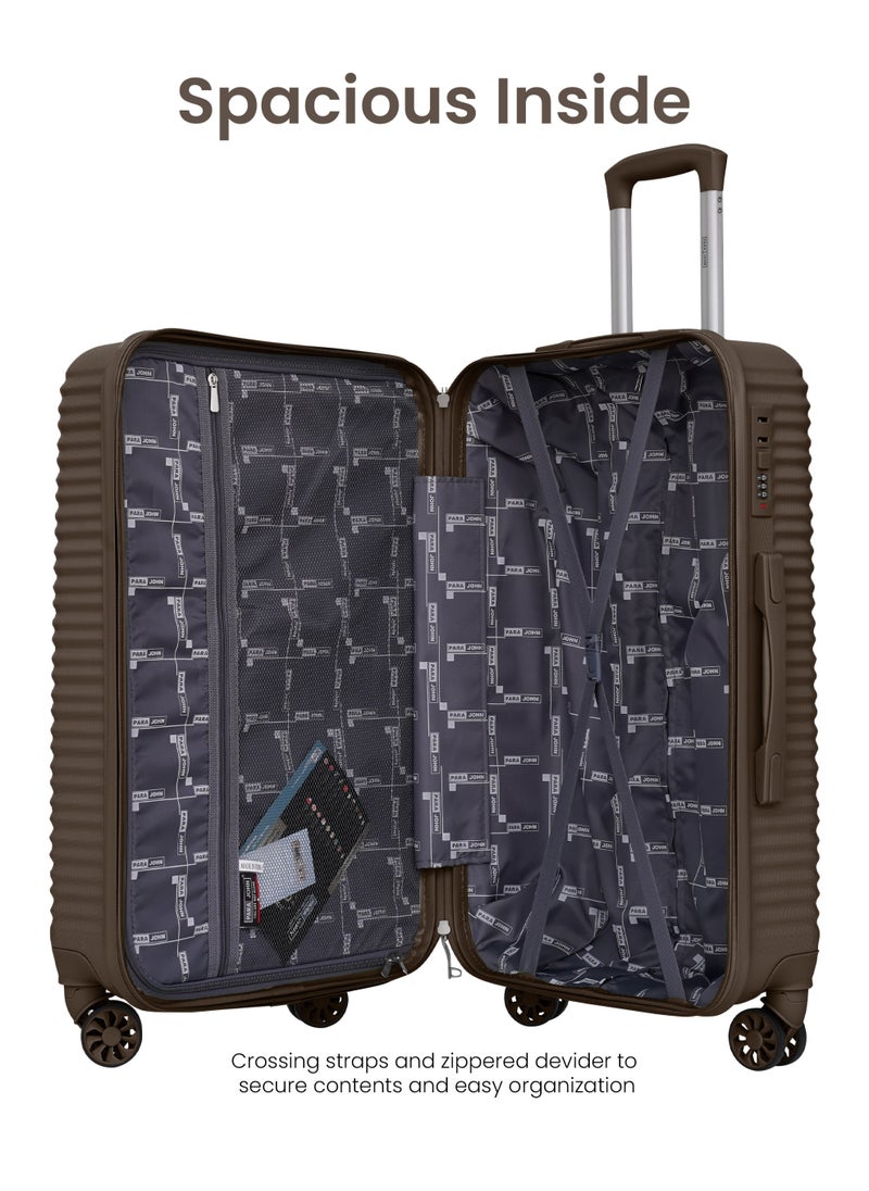 PARAJOHN Sand Trail 3 Pieces ABS Luggage Trolley Set - Coffee  - Image 3