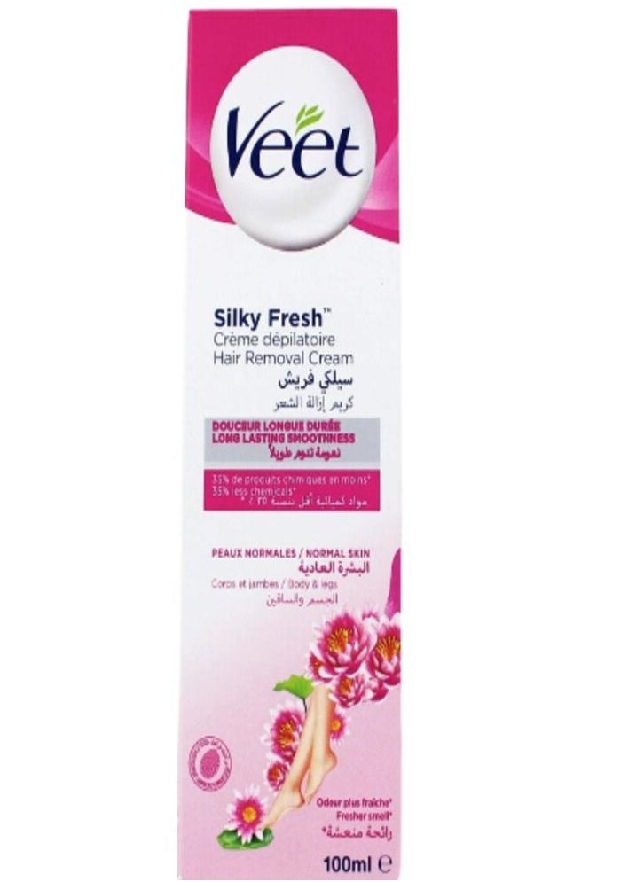 Veet - Fresh Silk Hair Removal Cream For Normal Skin 100ml - Image 1