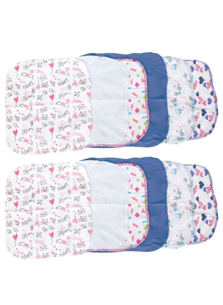 Mee Mee Soft Mini Baby Napkins (Baby Napkin Assorted, Mini - Blue_White Assorted - Set of 12) - Image 3