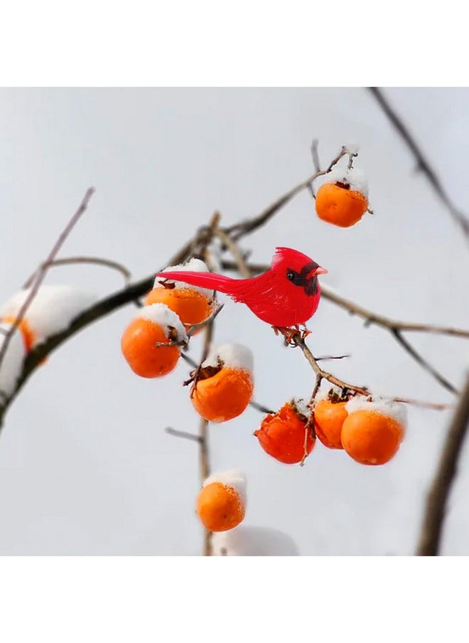 Warmtree - 20 Pcs Artificial Christmas Cardinal Birds Simulation Red Birds Feather Mini Bird Decorative Fake Birds For Christmas Tree Craft Home Ornaments Garden Wedding Decoration - Image 1
