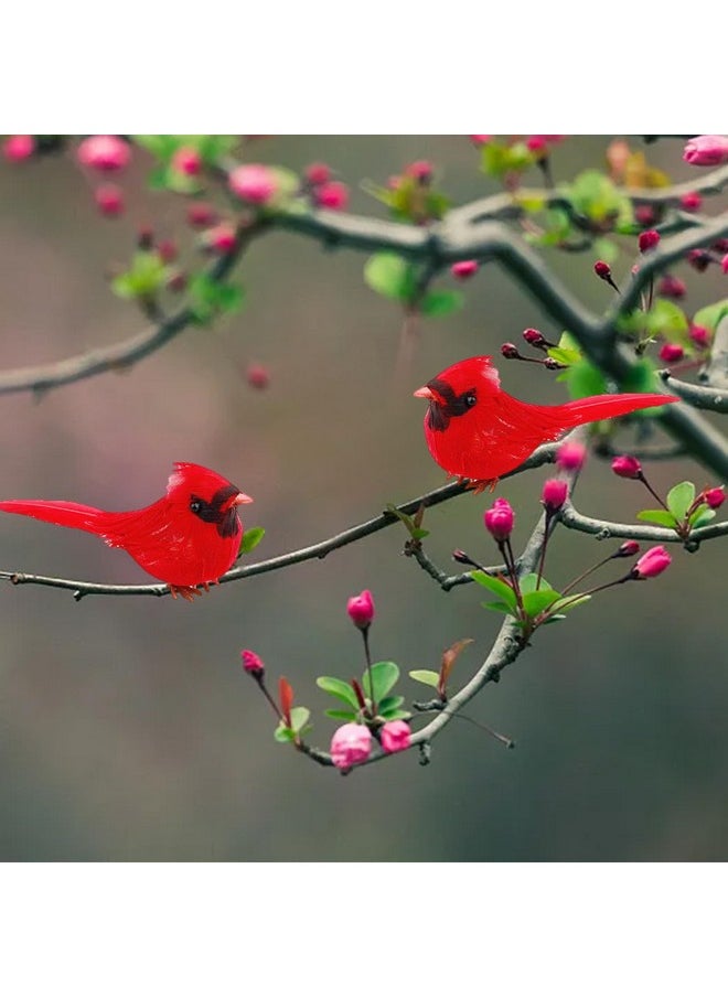 Warmtree - 20 Pcs Artificial Christmas Cardinal Birds Simulation Red Birds Feather Mini Bird Decorative Fake Birds For Christmas Tree Craft Home Ornaments Garden Wedding Decoration - Image 1