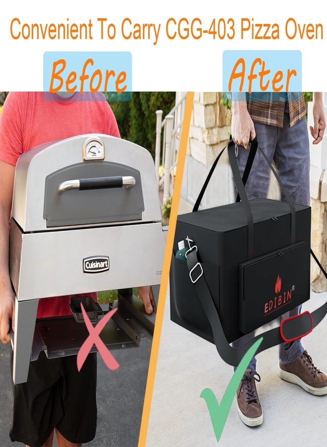 EDIBIN Pizza Oven Plus Carry Bag for Cuisinart CGG-403 3-in-1 Pizza Oven Plus, Heavy Duty 600D Waterproof Pizza Oven Plus Grill Carry Bag for Cuisinart 3 in 1 Pizza Oven Plus Black, Black, CGG-403 3-in-1 - Image 2