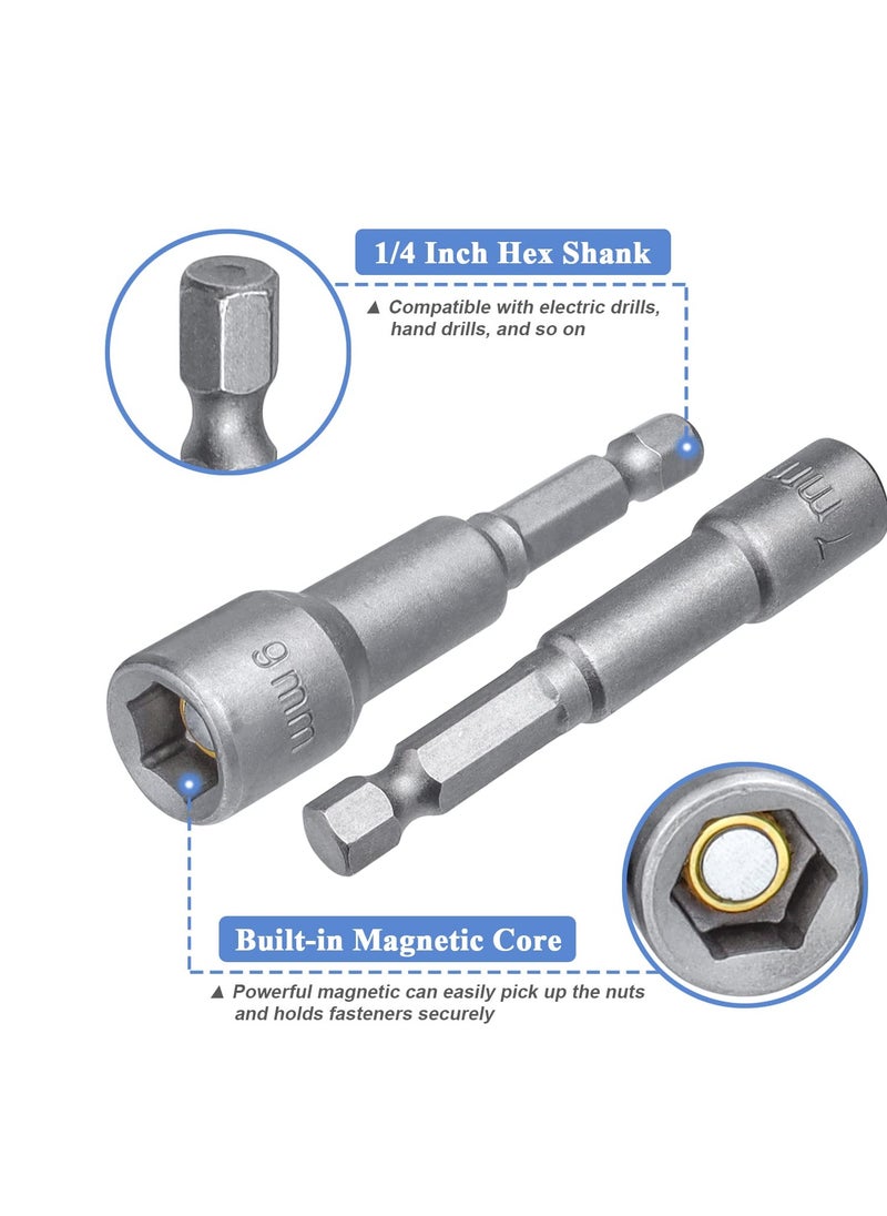ABBASALI 3Pcs Magnetic Nut Setter Set Metric 1/4" Hex Shank Impact Nut Driver Bits Hex Nut Setters Bit Set for Impact Driver Drills (17mm)  - Image 2