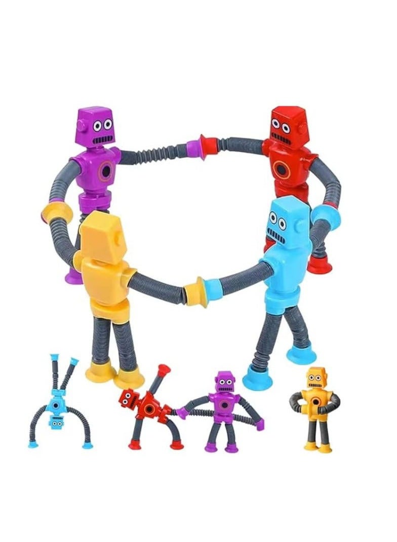 (18 Pack) Telescopic Robot Sunction Cup Pop Tubes, Road Trip Activities for Kids, Airplane Travel Essentials Kids, Sensory Toys for Stocking Stuffers, Party Favors (18 Pack)