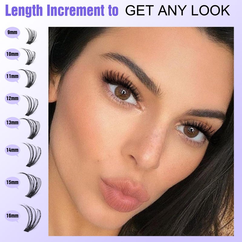 Pawotence Lash Extension Kit DIY 280pcs Individual Lash Clusters Kit 9-16mm 40D Cluster Eyelash Extension Kit with Lash Bond and Seal, Lash Remover, Lash Tweezers for Self Use (40D, 9-16mm, All Kit) - Image 3