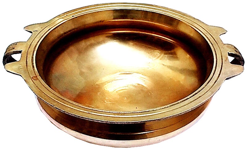 Purpledip Brass Urli (Uruli, Varpu): Vintage Design Water Bowl for Candles or Flowers (11760) - Image 1