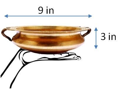 Purpledip Brass Urli (Uruli, Varpu): Vintage Design Water Bowl for Candles or Flowers (11760) - Image 2