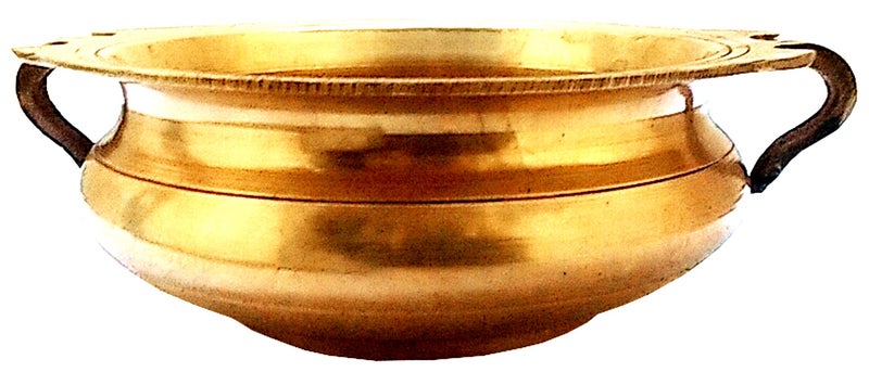 Purpledip Brass Urli (Uruli, Varpu): Vintage Design Water Bowl for Candles or Flowers (11760) - Image 4