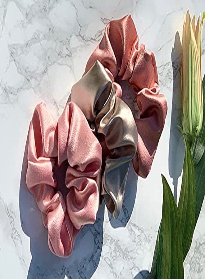Viyanshi Silk Satin Hair Ties Scrunchies Elastic Hair Band for Women (s45) - Multicolor - Image 3