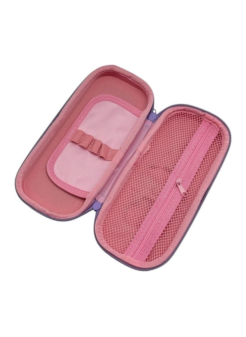 QSHOP ® Cartoon Pencil Case - Hard and Durable Cute Cartoon Pencil Case with Inner Mesh Pocket Perfect Organization for Pens and School Supplies  - Image 3