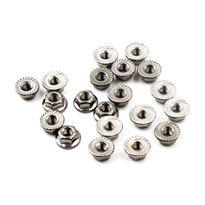 304 Stainless Steel Metric Flange Nuts M4 4mm Hex Nut-50 Pack