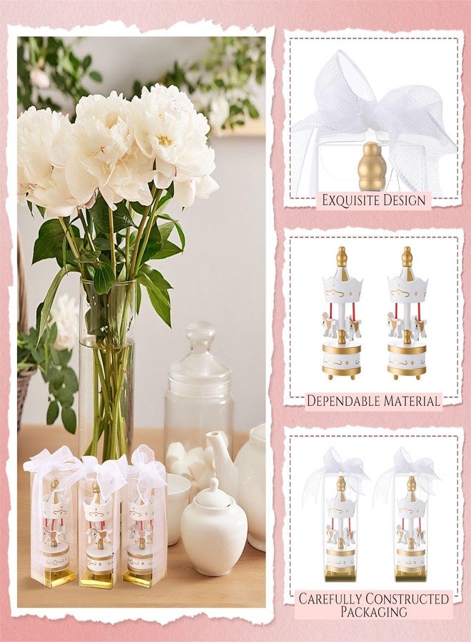 Flutesan 12 Sets Wooden Carousel Christmas Party Favors Baby Shower Favors Game Prizes Carousel Baptism Gifts for Guests with Independent Packaging Box and Bowknot for Birthday Carnival - Image 3