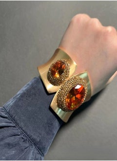 General 18K Gold Plated Copper Colored Gemstone Bracelet  - Image 1