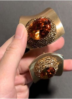 General 18K Gold Plated Copper Colored Gemstone Bracelet  - Image 2