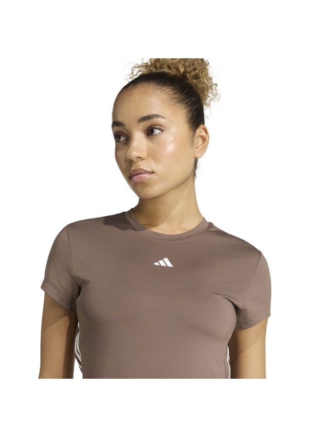 Adidas Adidas Hyglm T Brown T-Shirt (Short Sleeve) T-Shirts For Women - Image 5