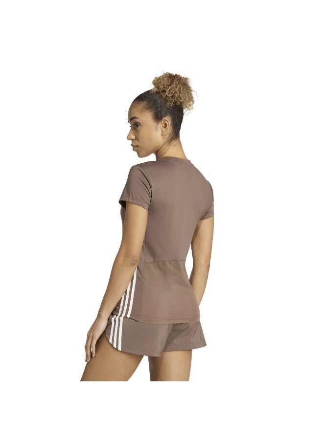 Adidas Adidas Hyglm T Brown T-Shirt (Short Sleeve) T-Shirts For Women - Image 3