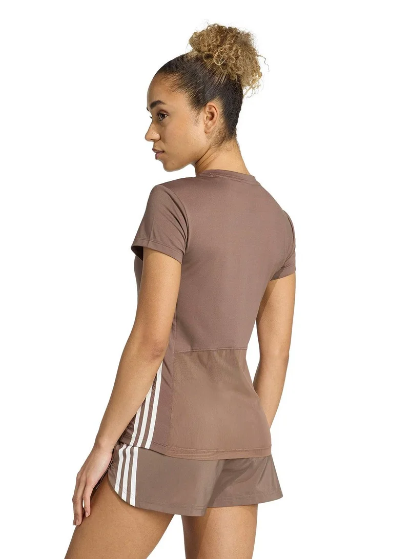 Adidas Hyglm T Brown T-Shirt (Short Sleeve) T-Shirts For Women