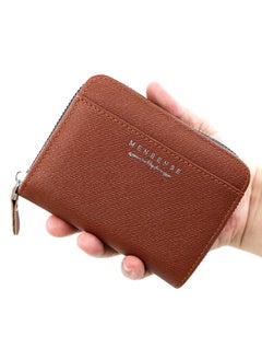 MenBense Men's Wallet Solid Color Business Short Zipper Bag Clutch Purse Coin Wallet  - Image 1