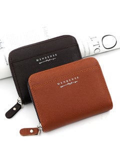MenBense Men's Wallet Solid Color Business Short Zipper Bag Clutch Purse Coin Wallet  - Image 2